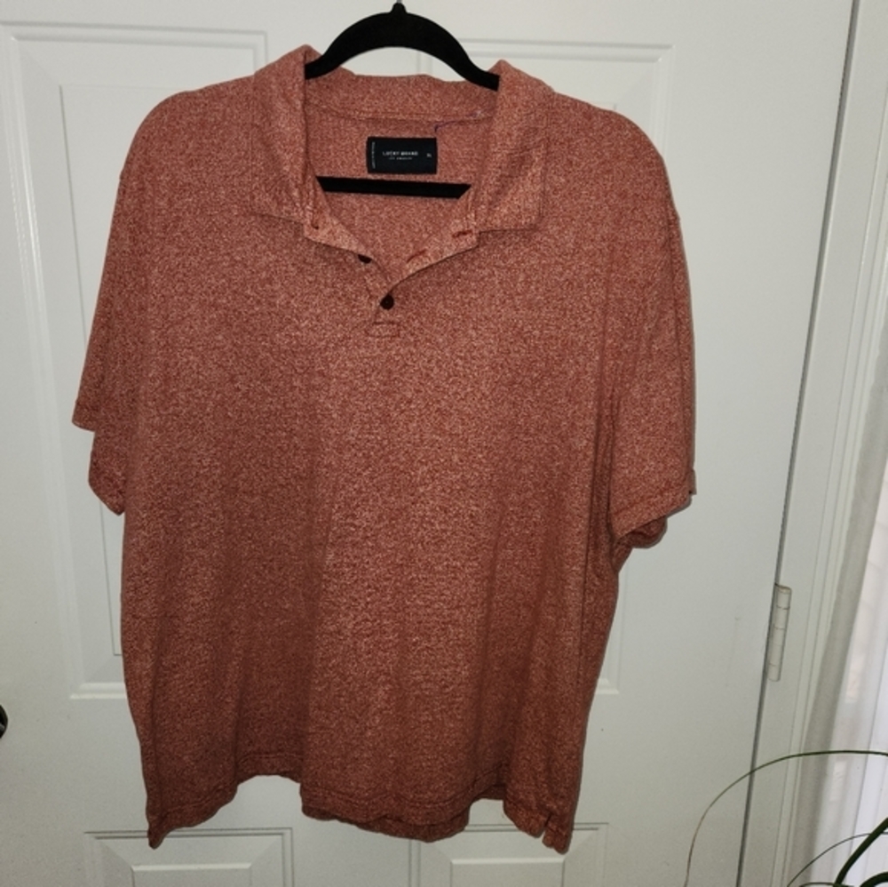 Mens Lucky Brand Burgundy Polo XL‎